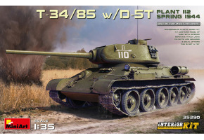 Scale model 1/35 Tank T-34/85 w/D5-T plant 112 spring 1944. Miniart 35290