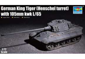 Збірна модель 1/72 німецький танк King Tiger (Henschel turret) гармата105 Kwk L/65 Трумпетер 07160