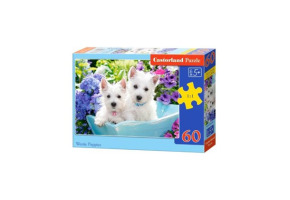 Puzzle "Puppies of the West Highland White Terrier" 60 pcs