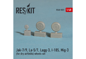 Jak-7/9, La-5/7, Lagg-3, I-185, Mig-3  (for dry airfields) wheels set (1/48)