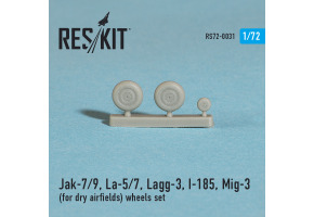 Jak-7/9, La-5/7, Lagg-3, I-185, Mig-3  (for dry airfields) wheels set (1/72)