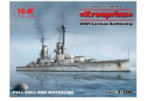 “Kronprinz” WWI German Battleship (full hull & waterline)