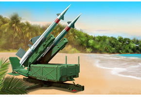 Збірна модель радянської пускової установки 5П71 із боєприпасами до ракет 5В27 Печора (SA-3B Goa)