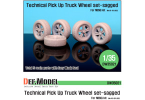 Technical Pick up Truck Sagged Wheel set ( for Meng 1/35 )