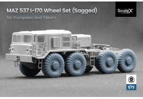 Набор колес (с деформацией) для МАЗ 537 I-170 от Trumpeter и Takom ScaleX WM 72005S