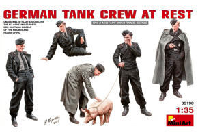Scale model 1/35 Figures German tank crew on rest MiniArt 35198