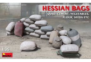 Scale model 1/35 Hessian Bags Sand, Cement, Vegetables, Flour, Seeds etc Miniart 35586