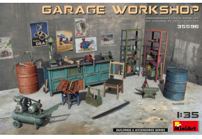 Scale model 1/35 Set Garage workshop Miniart 35596