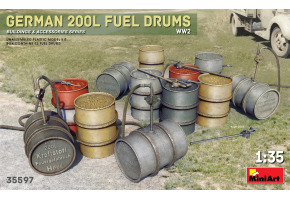Scale model 1/35 Set German 200-liter fuel barrels, WWII Miniart 35597