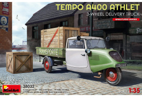 Сборная модель 1/35 Трехколесный грузовик Tempo A400 Athlet МиниАрт 38032