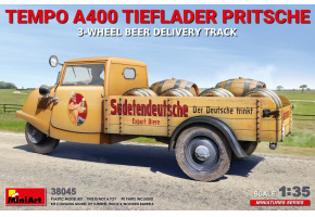 Сборная модель 1/35 Трехколесный грузовик Tempo A400 Tieflader Pritsche МиниАрт 38045