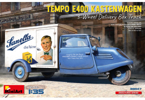 Сборная модель 1/35 Трехколесный грузовик Tempo E400 Kastenwagen МиниАрт 38047