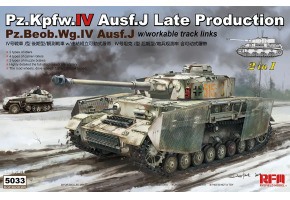 Збірна модель 1/35 Німецький середній танк Pz.Kpfw.IV Ausf.J Late Production / Pz.Beob.Wg.IV Ausf.F з робочими траками RFM RM-5033