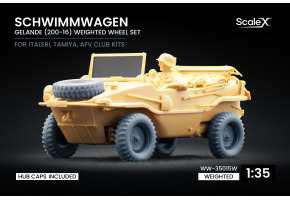 Набір коліс (з деформацією) для Schwimmwagen Gelände v2 (200-16) для Italeri, Tamiya, AFV club ScaleX WW-35015W