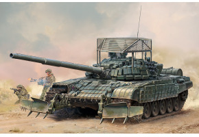 Збірна модель танка Т-72Б1 з КТМ-6 і гратами
