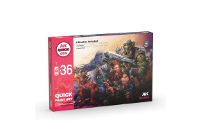 Набір фарб Quick Gen 36 кольорів (+2 пензля) AK-interactive 17601