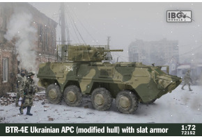 Збірна модель 1/72 Український бронетранспортер БТР-4Е «Буцефал» (Модифікований корпус) з решітчастою бронею IBG Models 72152