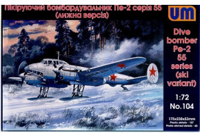 Збірна модель 1/72 Пікуючий Бомбардувальник Пе-2  лижному варіанті UniModels 104