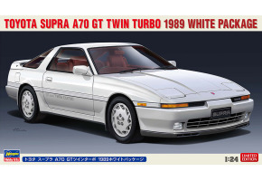 Збірна модель 1/24 Автомобіль Toyota Supra A70 GT Twin Turbo 1989 White Package Hasegawa 20504