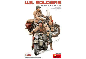 Scale model 1/35 U.S. Soldiers With WLA Motorcycles MiniArt 35422