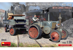 Сборная модель 1/35 Немецкий промышленный трактор D8511 образца 1936 года с грузовым прицепом