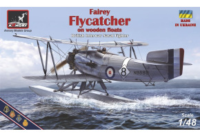 Збірна модель 1/48 Британський винищувач FAA Fairey Flycatcher у міжвоєнний період, гідроплан на дерев'яних поплавцях Armory Models Group 48003