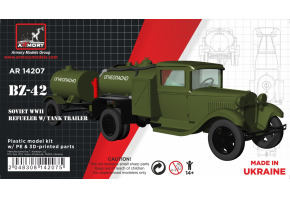 Збірна модель 1/144 Радянський паливозаправник БЗ-42 на шасі ГАЗ-АА з одноосьовим причепом-цистерною Armory Models Group 14207