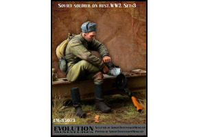 Soviet soldier on rest . WW2 . Set-3