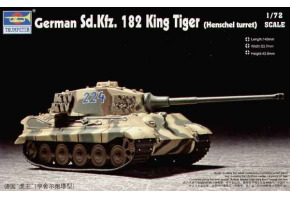 Assembly model 1/72 german tank Sd.Kfz.182 Royal Tiger (Henschel turret) Trumpeter 07201