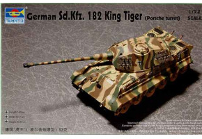 Assembly model 1/72 German tank Sd.Kfz.182 King Tiger (Porsche turret) Trumpeter 07202