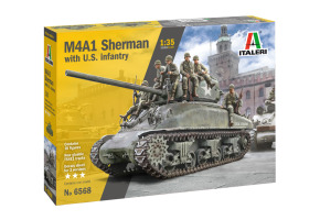 Збірна модель 1/35 Танк M4A1 Sherman з американською піхотою Italeri 6568