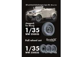Набір коліс (з деформацією) для VW type 82 «Kübelwagen» від Meng та Tamiya ScaleX WW 35003S