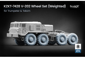 Набор колес (с деформацией) для KZKT-7428 V-202 от Trumpeter и Takom ScaleX WM-72011W