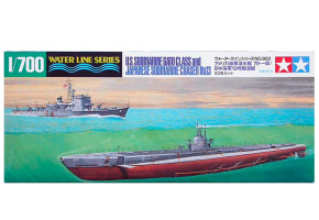 Scale model 1/700 American submarine class "Gato" and Japanese anti-submarine ship No. 13 Tamiya 31903