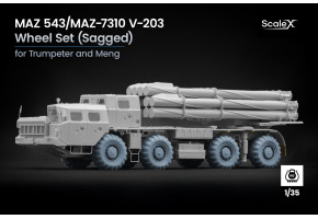 Набір коліс (з деформацією) для MAZ 543/MAZ-7310 V-203 від Trumpeter та Meng ScaleX WM 35028S