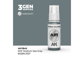 Акрилова фарба RAF Medium Sea Grey BS381C/637 / Помірно-сірий AIR АК-interactive AK11843