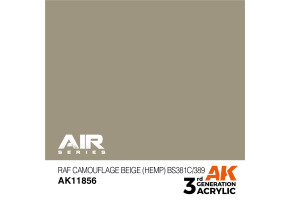 Acrylic paint RAF Camouflage Beige (Hemp) BS381C/389 / Beige camouflage AIR AK-interactive AK11856