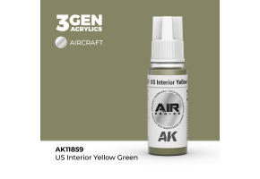 Акрилова фарба US Interior Yellow Green / Інтер'єр США Жовтий Зелений AIR АК-interactive AK11859