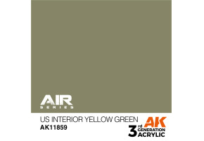 Акрилова фарба US Interior Yellow Green / Інтер'єр США Жовтий Зелений AIR АК-interactive AK11859