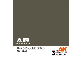 Акриловая краска ANA 613 Olive Drab / Оливково-серый AIR АК-интерактив AK11863