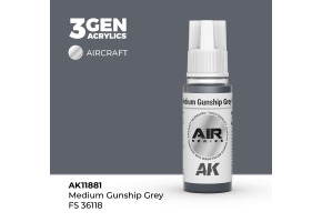 Акрилова фарба Medium Gunship Grey / Корабельно-сірий (FS36118) AIR АК-interactive AK11881