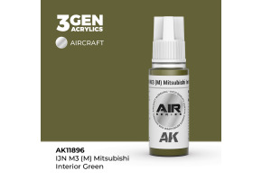 Акрилова фарба IJN M3 (M) Mitsubishi Interior Green / Зелений інтер'єр AIR АК-interactive AK11896