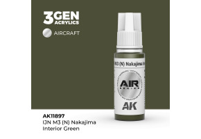 Акрилова фарба IJN M3 (N) Nakajima Interior Green / Зелений інтер'єр AIR АК-interactive AK11897