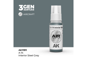 Фарба акрилова А-14 Interior Steel Grey / Стальний сірий AIR AK-interactive AK11911