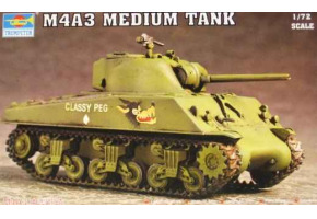 Assembly model 1/72 american tank M4A3 medium tank Trumpeter 07224