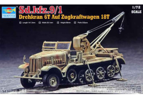 Збірна модель німецького тагача Drehkran 6t auf Zugkraftwagen 18t (Sd.kfz.9/1)
