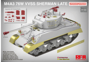 Збірна модель 1/35 Американський танк M4A3 76W VVSS Sherman Late Updated Version RFM RM-5133