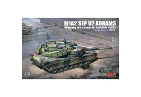 Збірна модель 1/35 Американський танк M1A2 SEP v2 Abrams з Trophy APS, CROWS LP і робочими траками RFM RM-5156