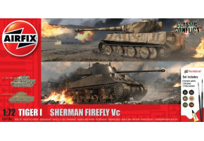 Збірна модель 1/72 танки Tiger 1 vs Sherman Firefly Classic Conflict стартовий набір Airfix A50186