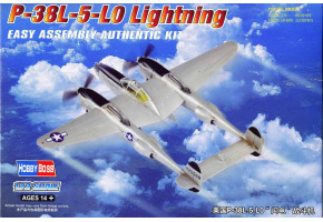 Buildable model of the P-38L-5-L0 Lightning fighter